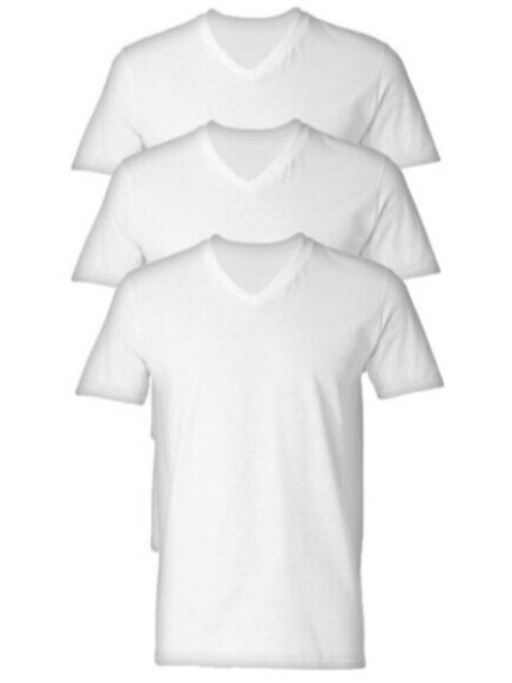 𝐁𝐋𝐀𝐂𝐊 𝐁𝐄𝐀𝐑 Men's V-Neck Undershirts White (Size L) (3 Pack)